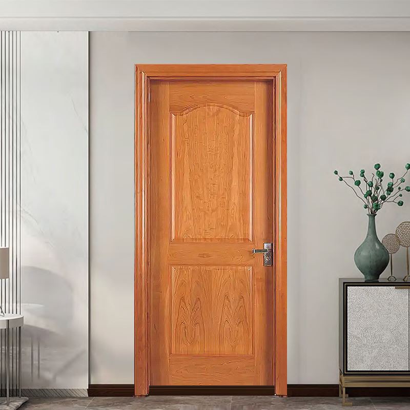 Zelta tīkkoka koka vienkāršā stila dzīvojamās durvis